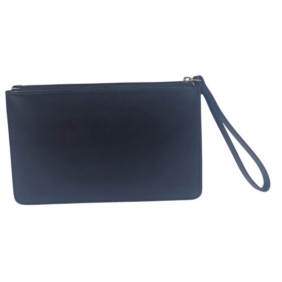 NWOT New Kate Spade Leather Wristlet Clutch Zipper Pouch Black and Gold - Picture 6 of 8